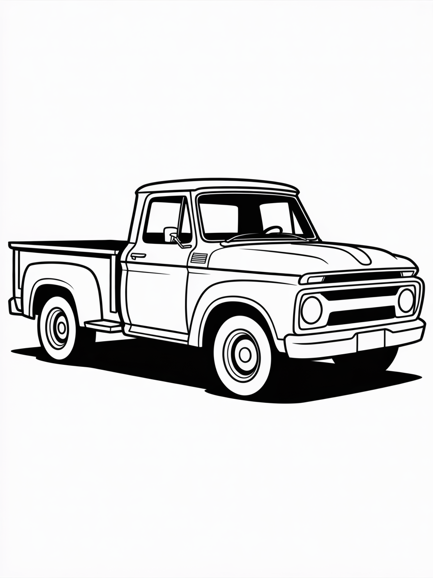 Blue Ford dually 1960's - Free Coloring Page