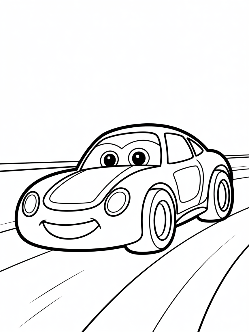 A racing car - Free Coloring Page