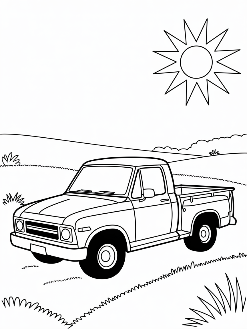 A ute A ute car to colour - Free Coloring Page