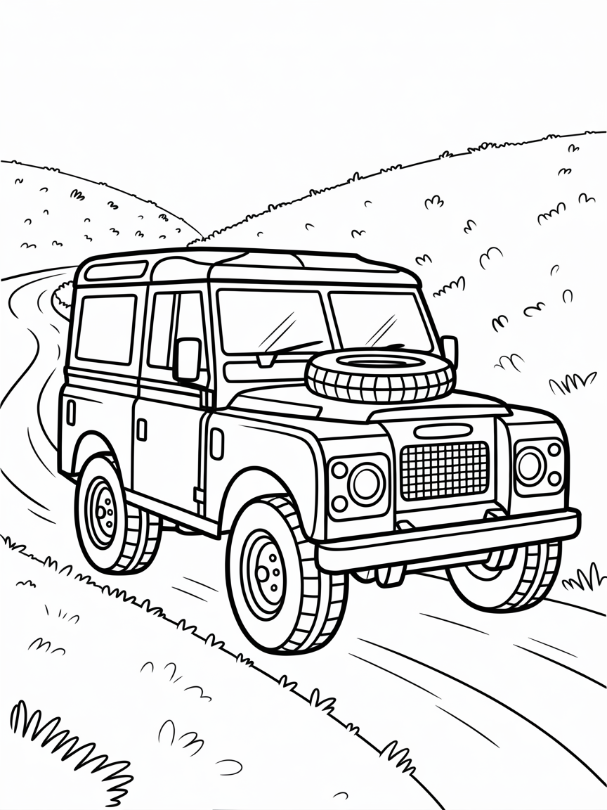 A land rover - Free Coloring Page