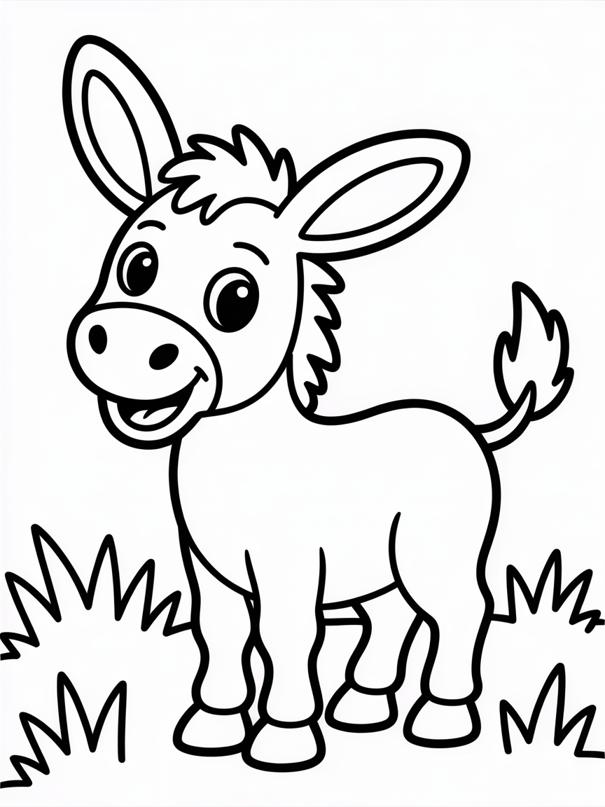 Donkey - Free Coloring Page