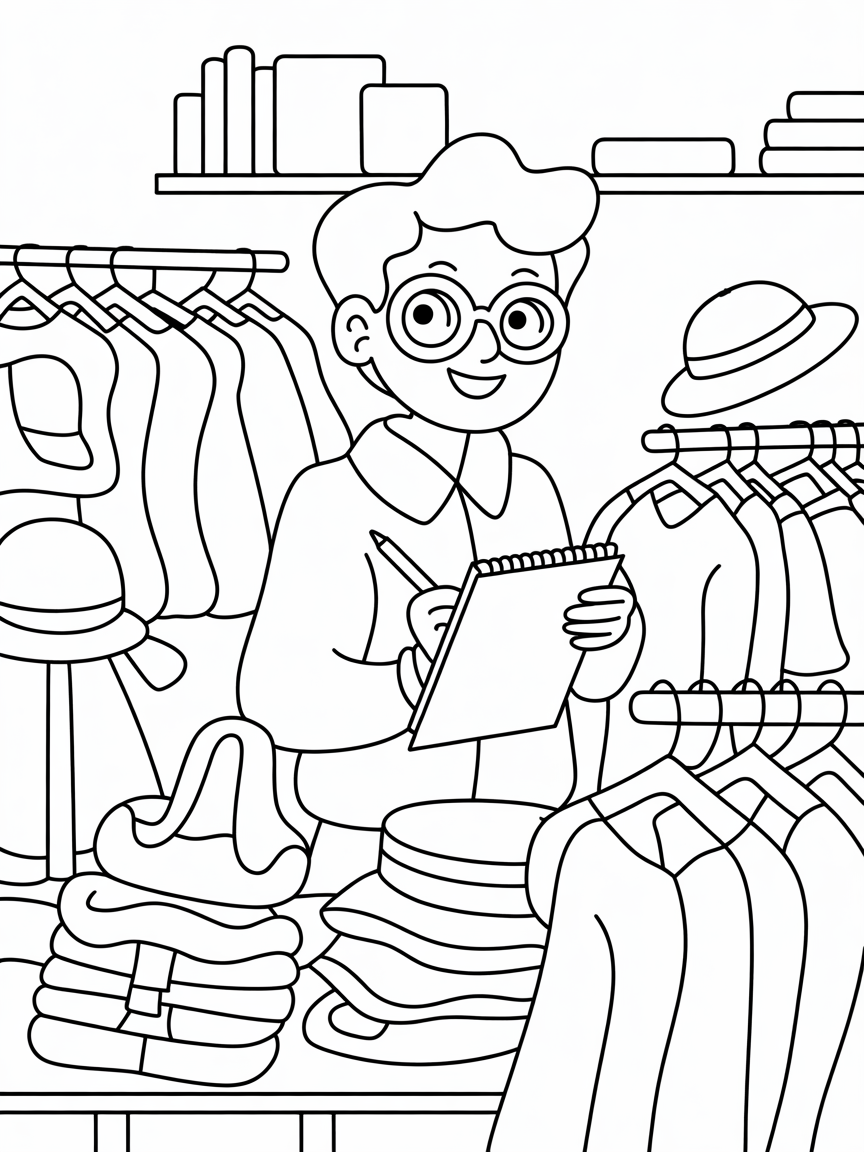 Fashion buyer - Free Coloring Page