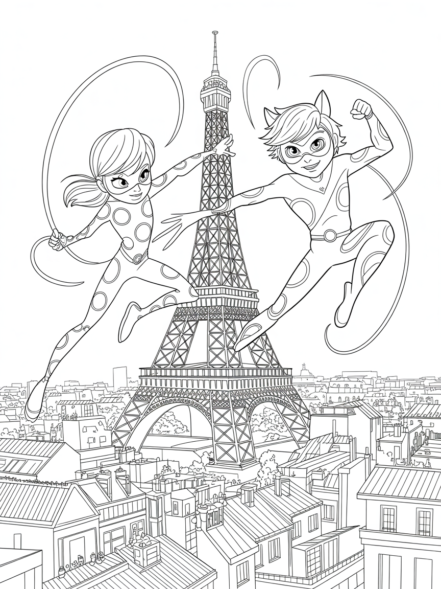 Miraculous tales of ladybug and chat noir - Free Coloring Page