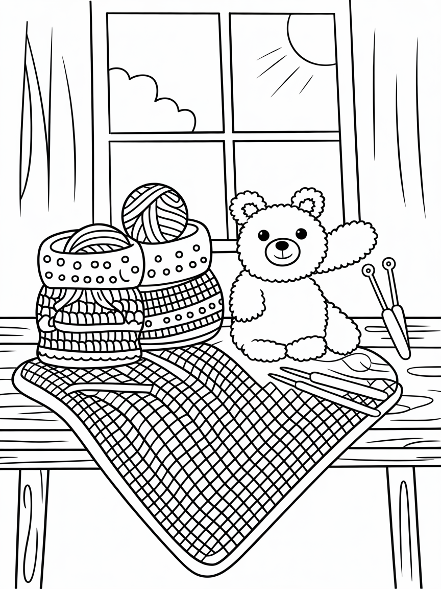 Crochet - Free Coloring Page