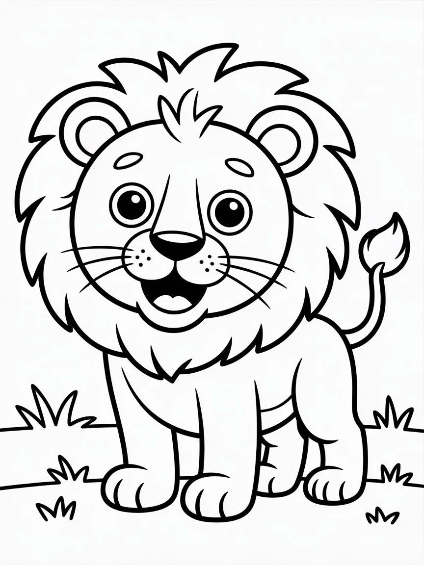 lion - Free Coloring Page