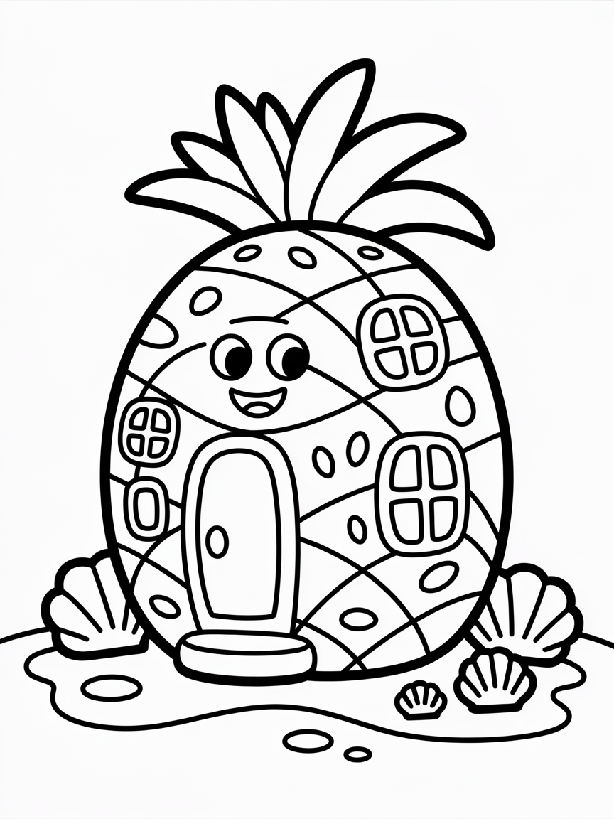 Svamp hus - Free Coloring Page