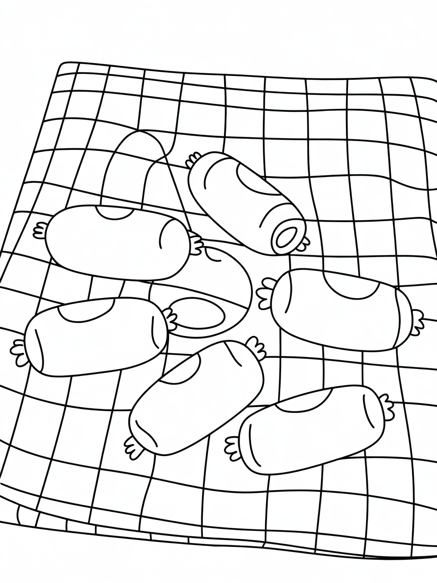 Sausage rolls - Free Coloring Page