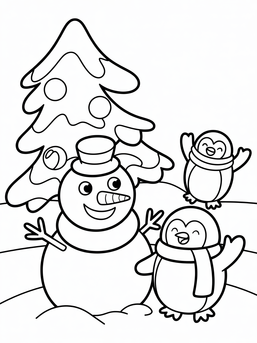 Winter wonderland - Free Coloring Page