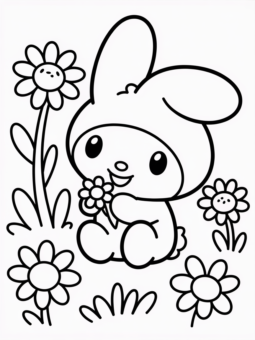 Sanrio my melody - Free Coloring Page