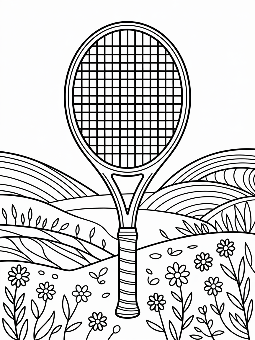 Tennis racket - Free Coloring Page