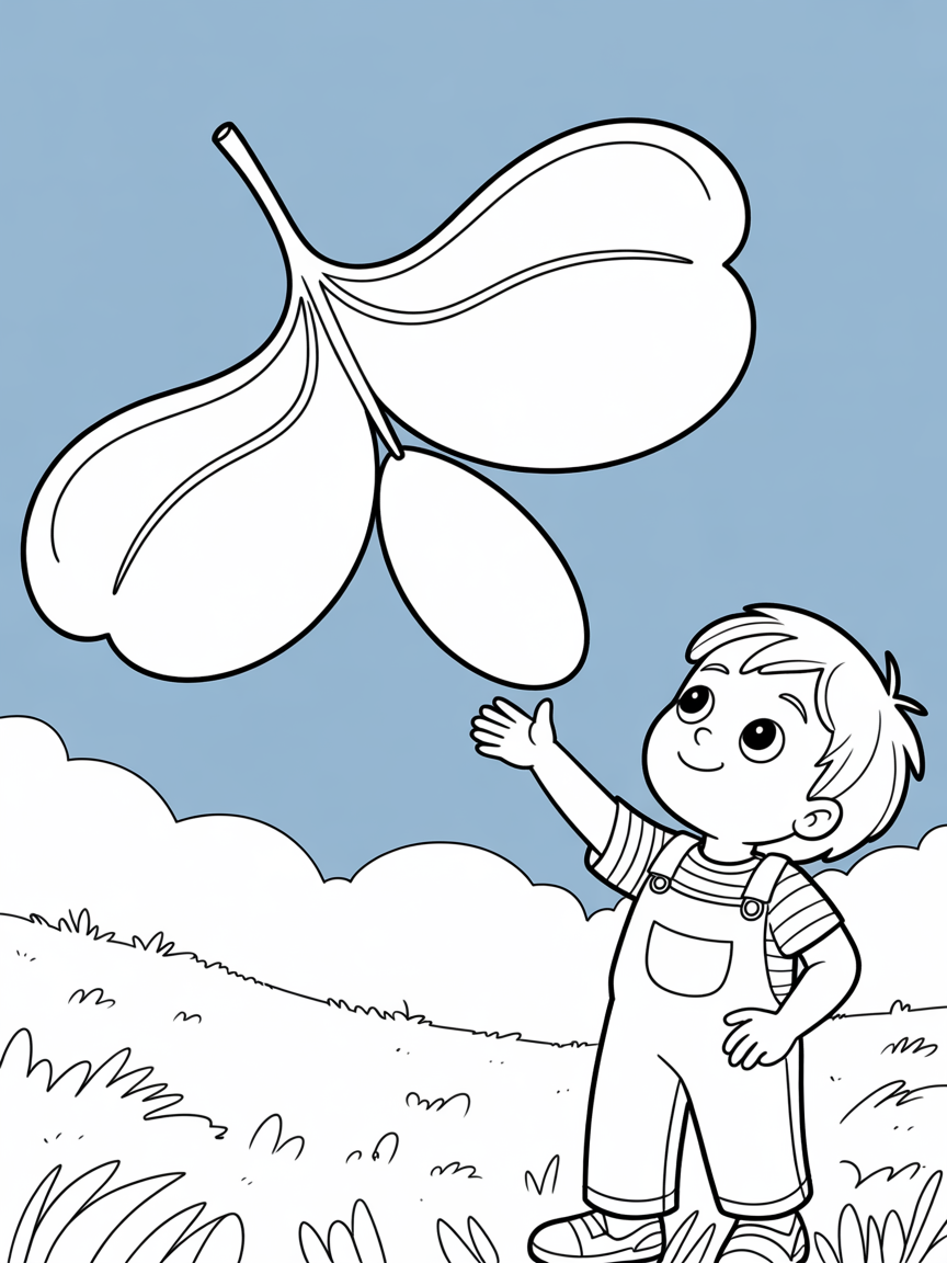 Maple seed travel - Free Coloring Page
