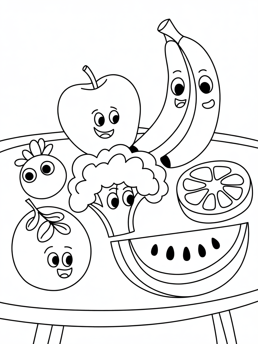 Foods - Free Coloring Page