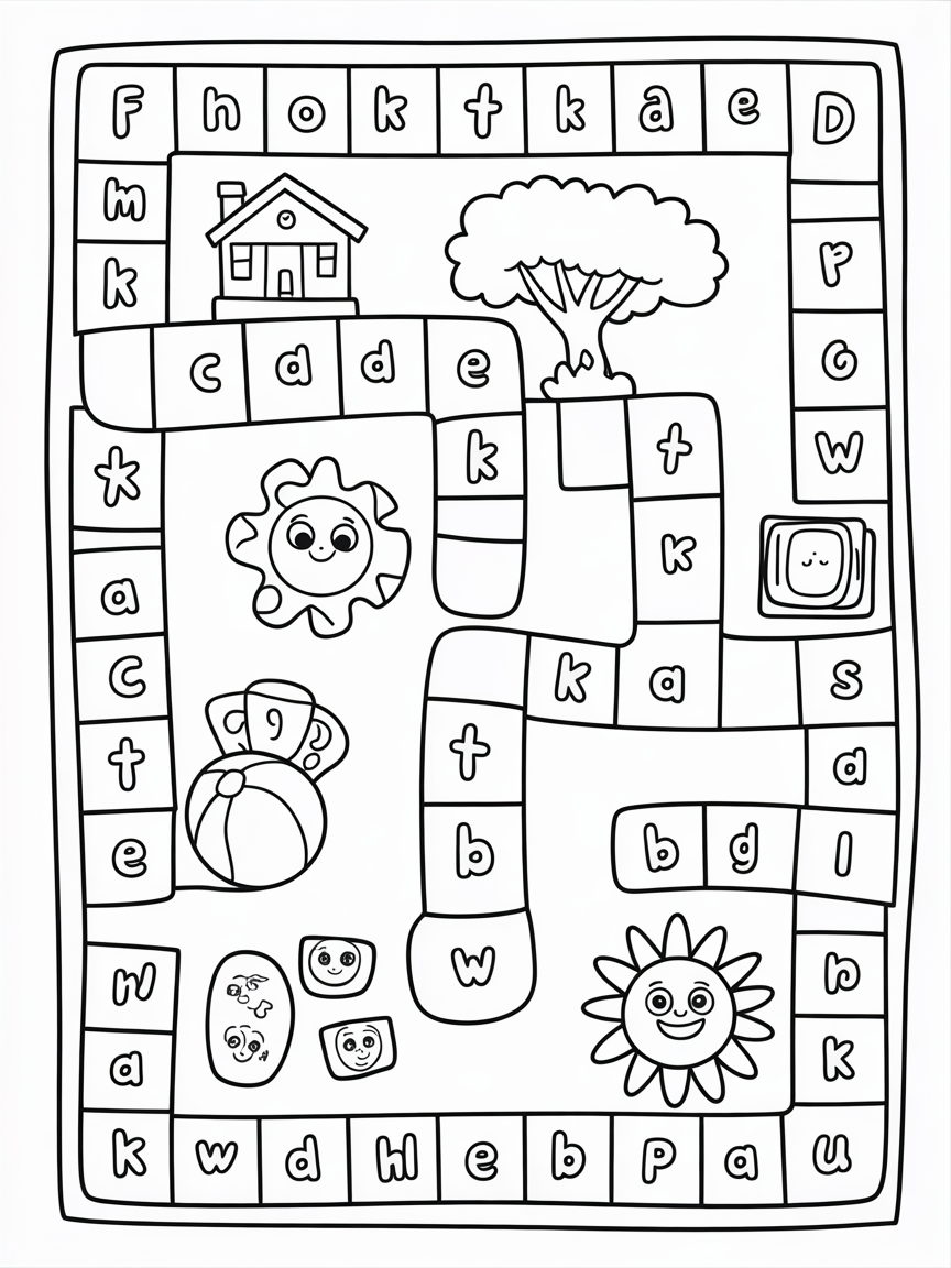 Word boardgame - Free Coloring Page