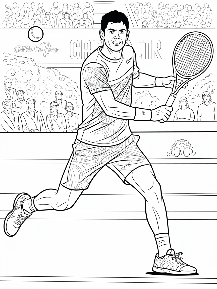 Carlos alcaraz - Free Coloring Page