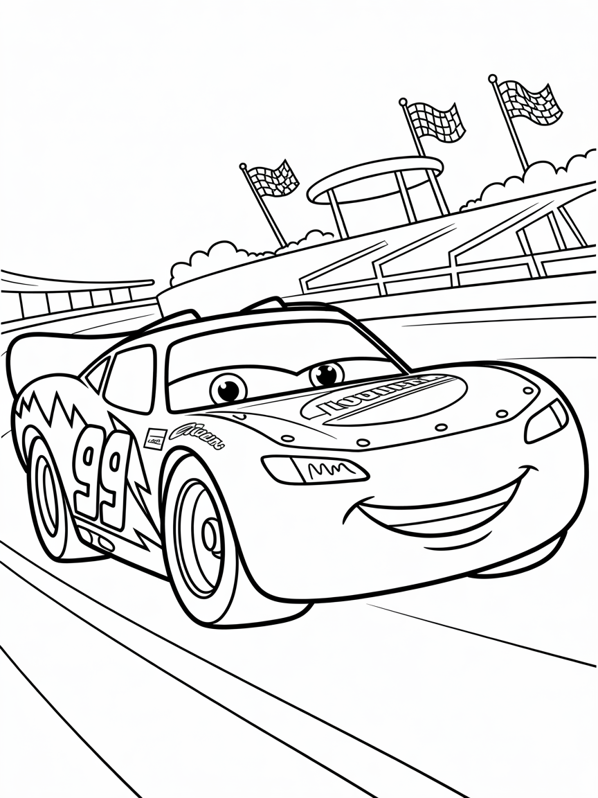 lighting mcqueen - Free Coloring Page