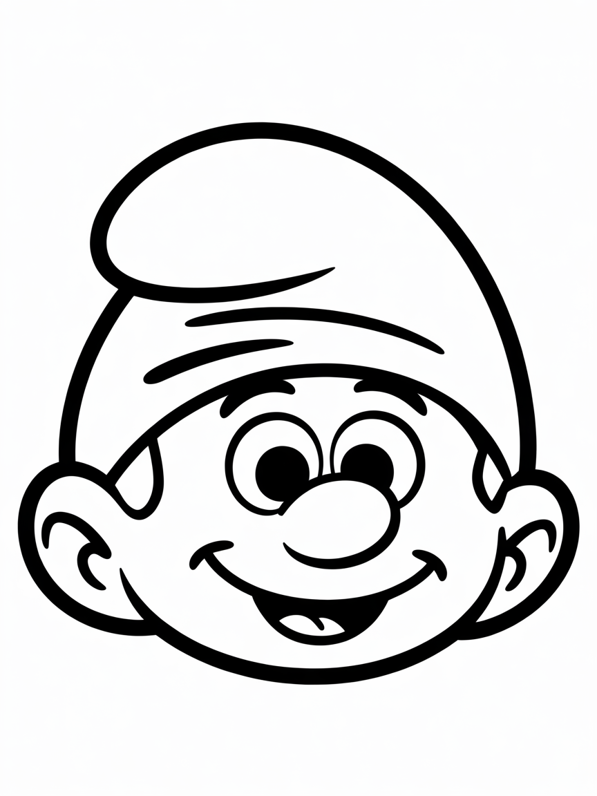 face of female smurf to make a mask - Free Coloring Page