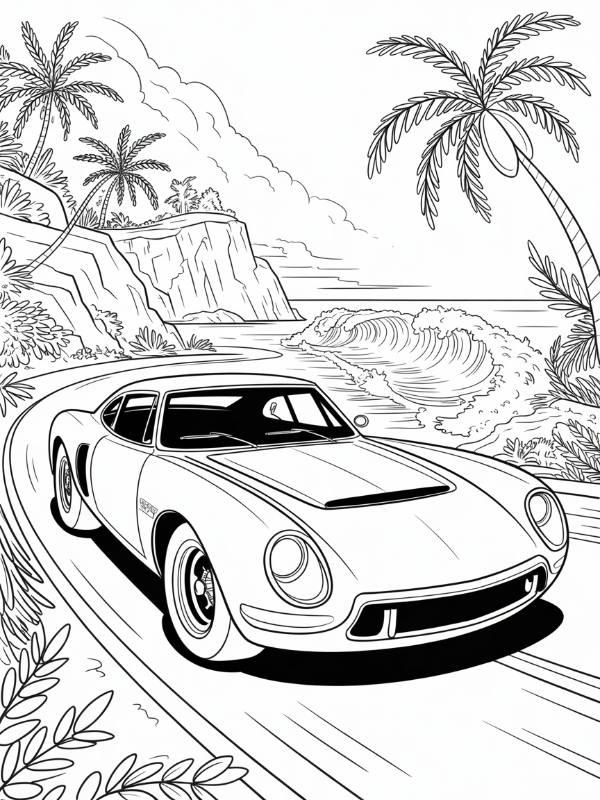 Racing car - Free Coloring Page