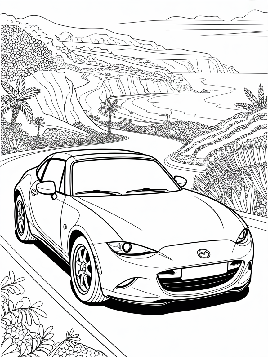 Mazda mx5 car - Free Coloring Page