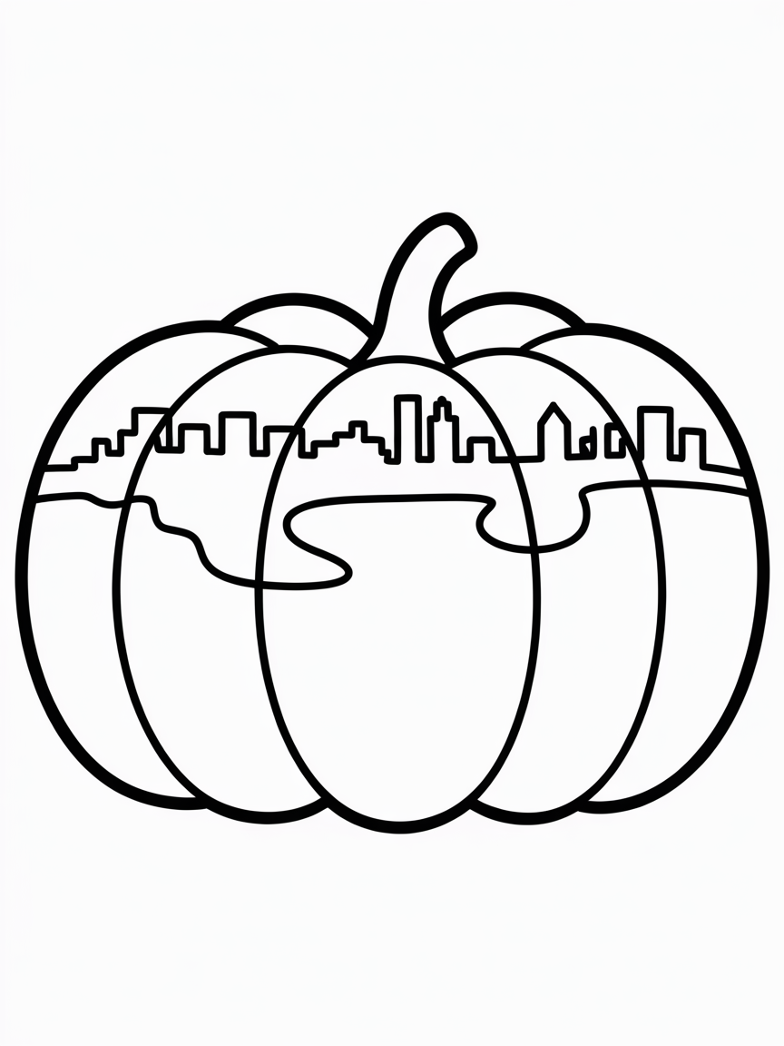 Queens island pumpkin - Free Coloring Page