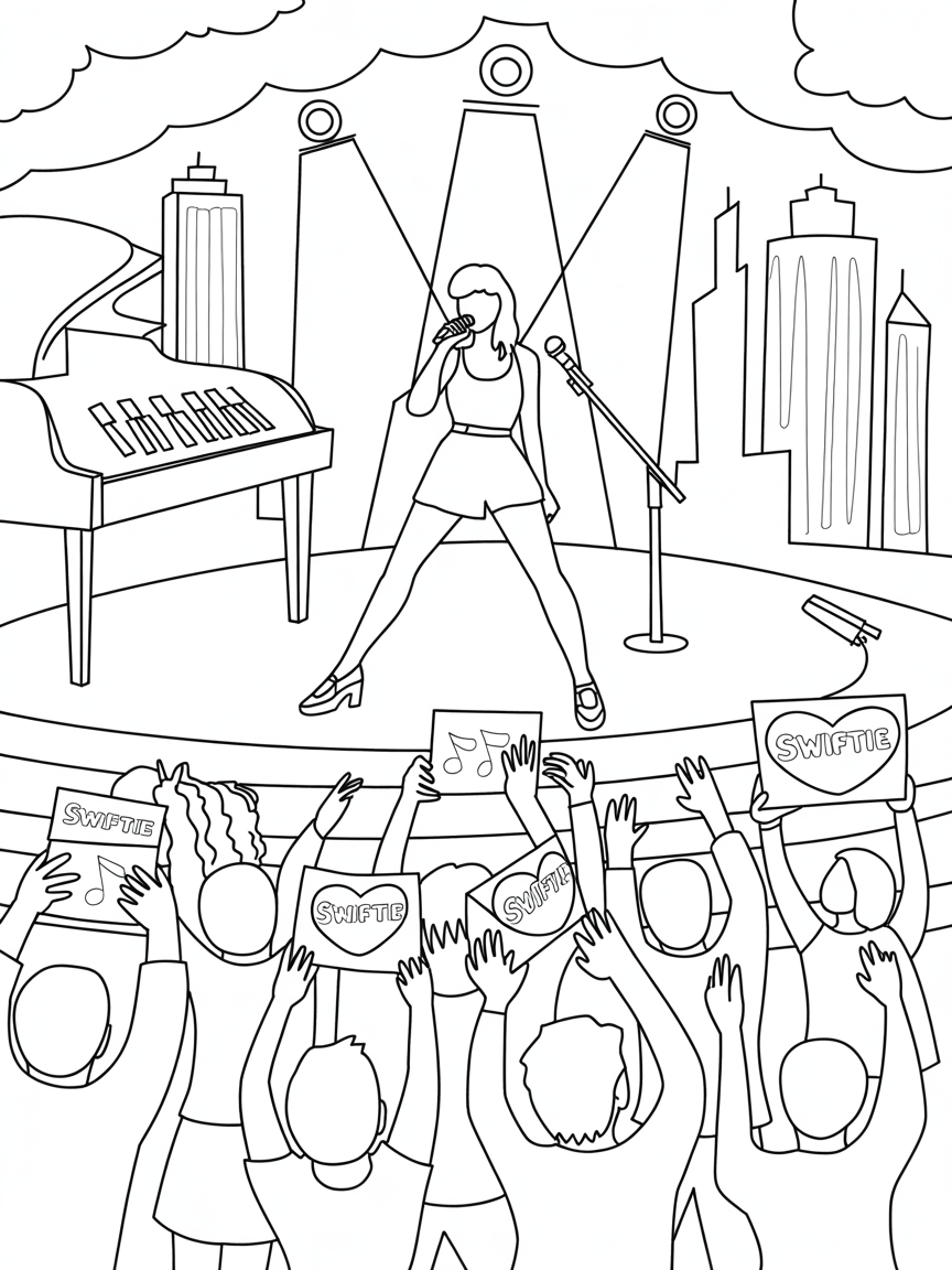 Taylor swift concert - Free Coloring Page