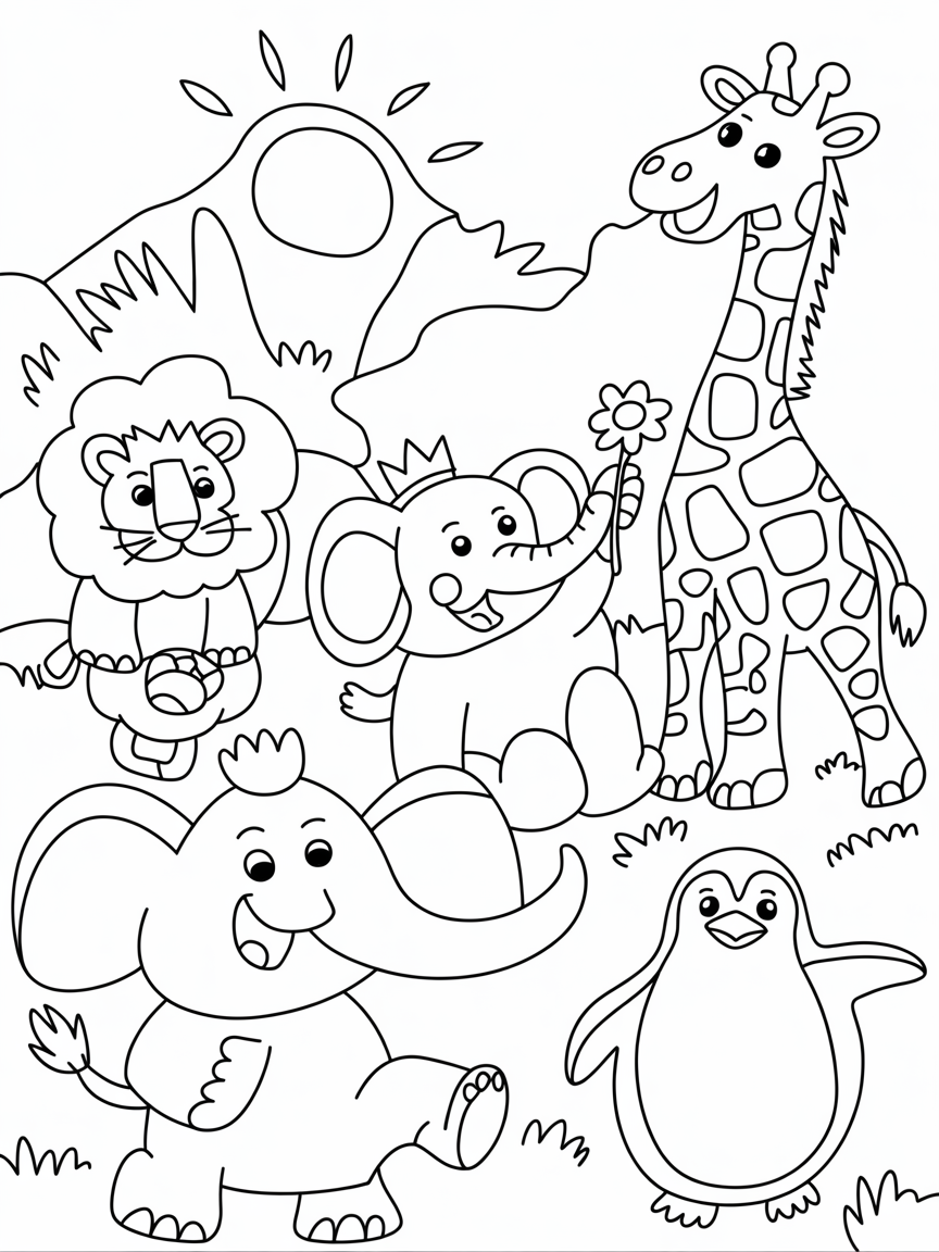 animal kingdom coloring page - Free Coloring Page