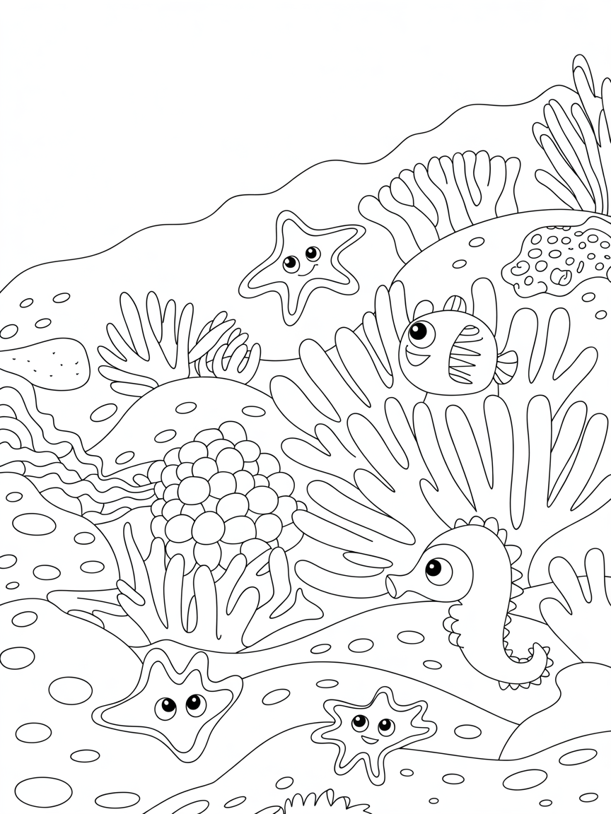 Coral reef - Free Coloring Page