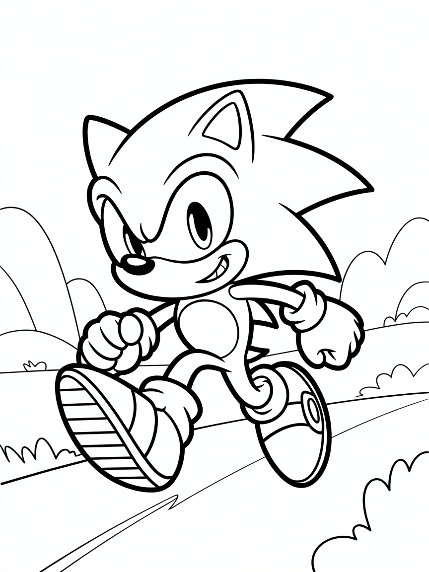 Sonic the hedgehog - Free Coloring Page