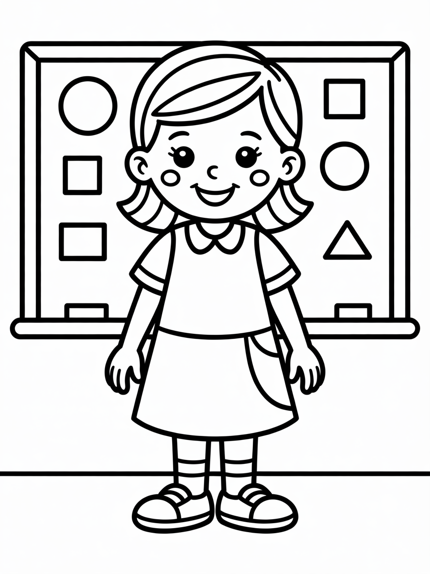 Elementary school teacher - Free Coloring Page