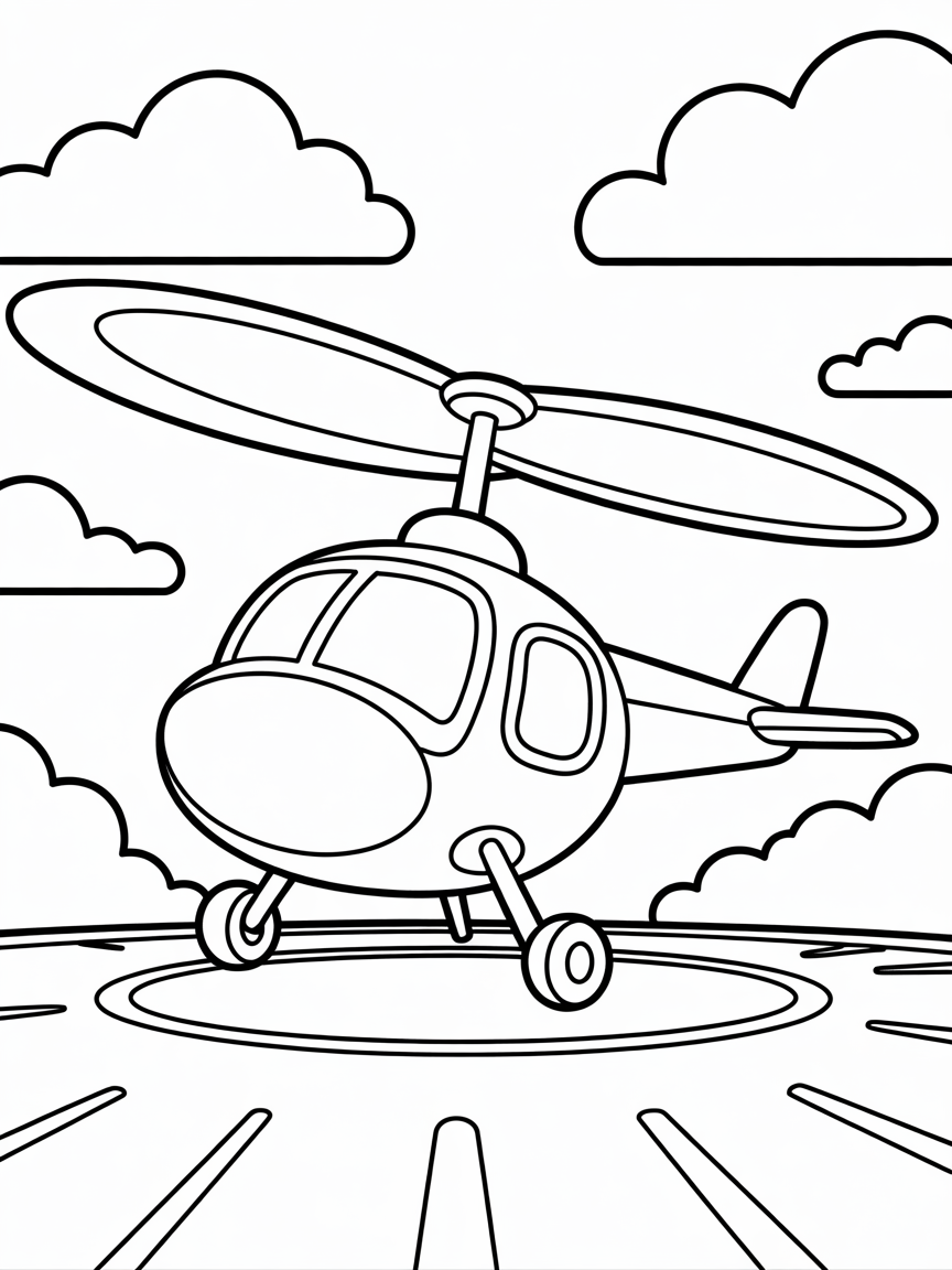 Helicopter size plane with vertical landing and takeoff - Free Coloring Page