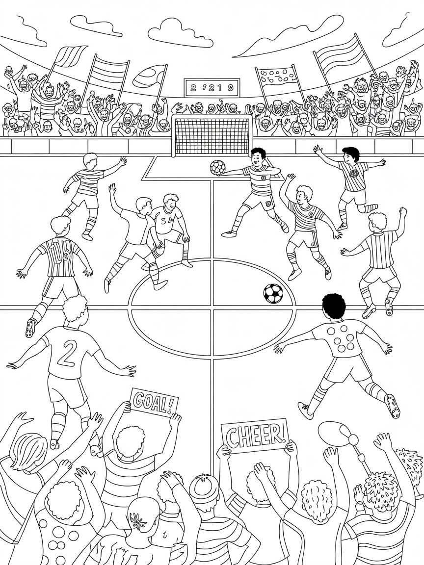 Soccer world cup final - Free Coloring Page
