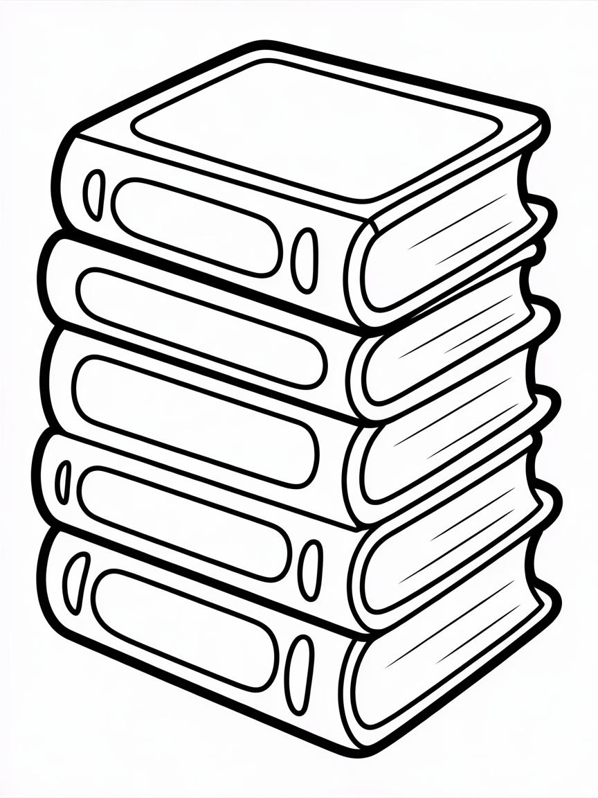 books - Free Coloring Page