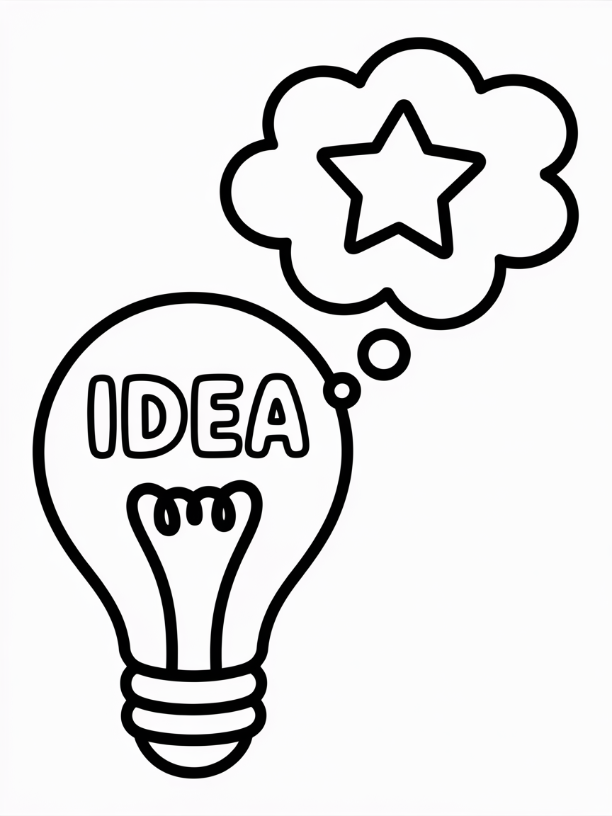 Idea as idea - Free Coloring Page