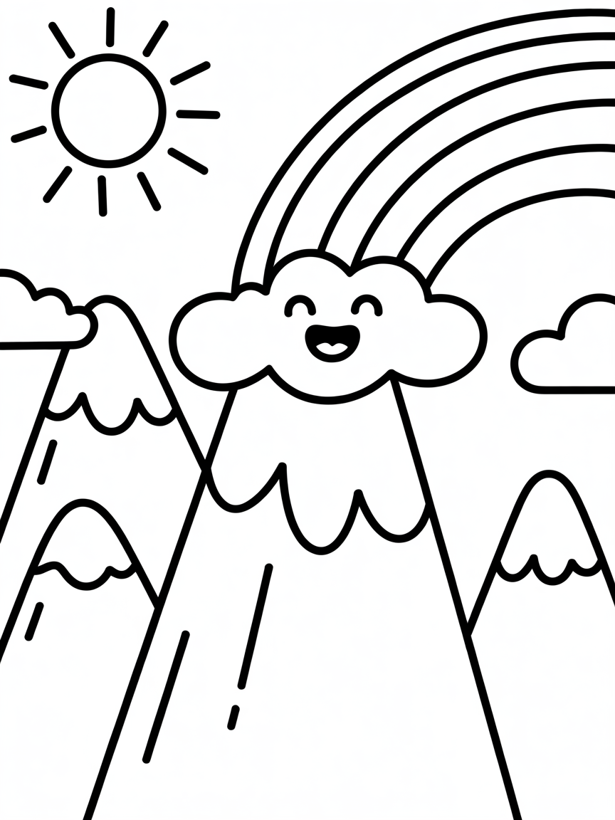 Fun colors rigi mountain - Free Coloring Page