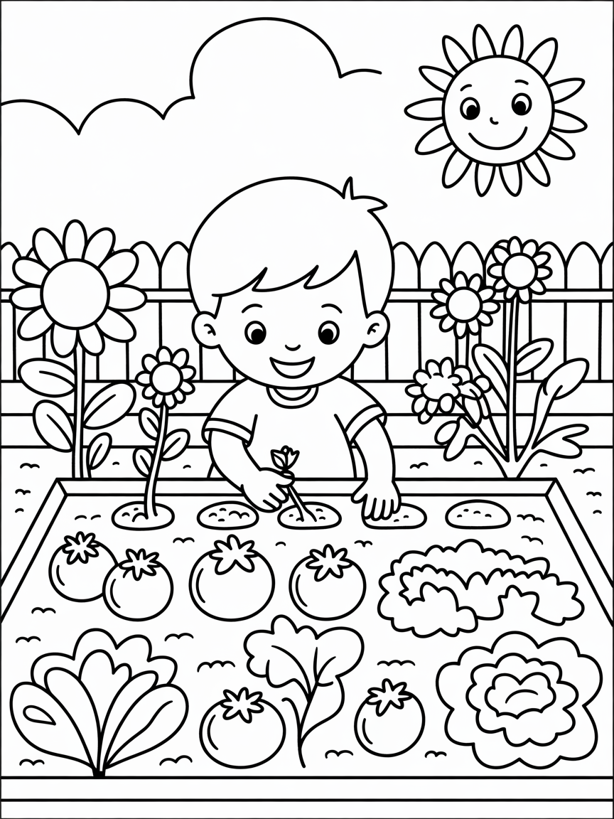 Gorw a garden - Free Coloring Page