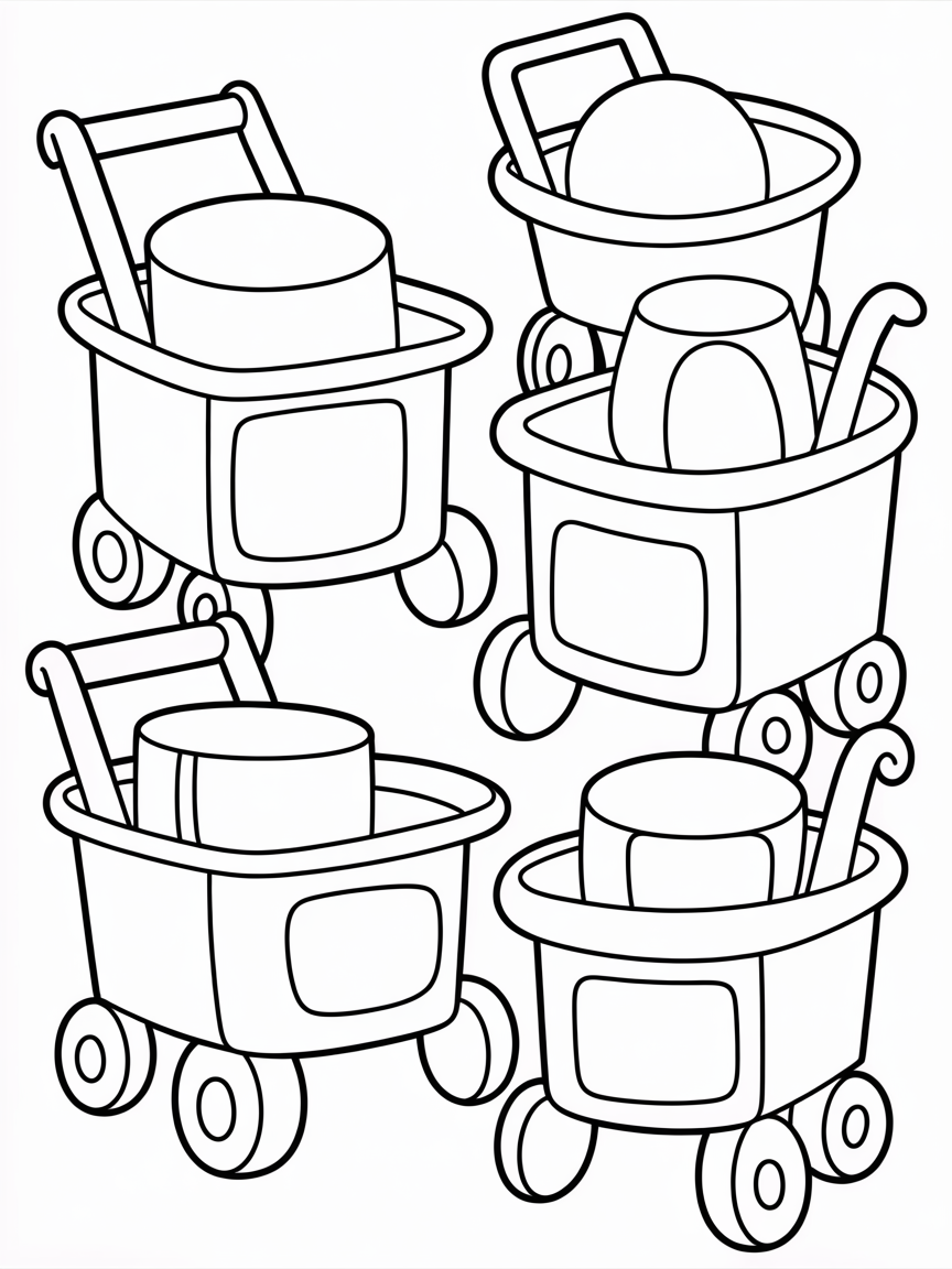 Moodle art carts - Free Coloring Page