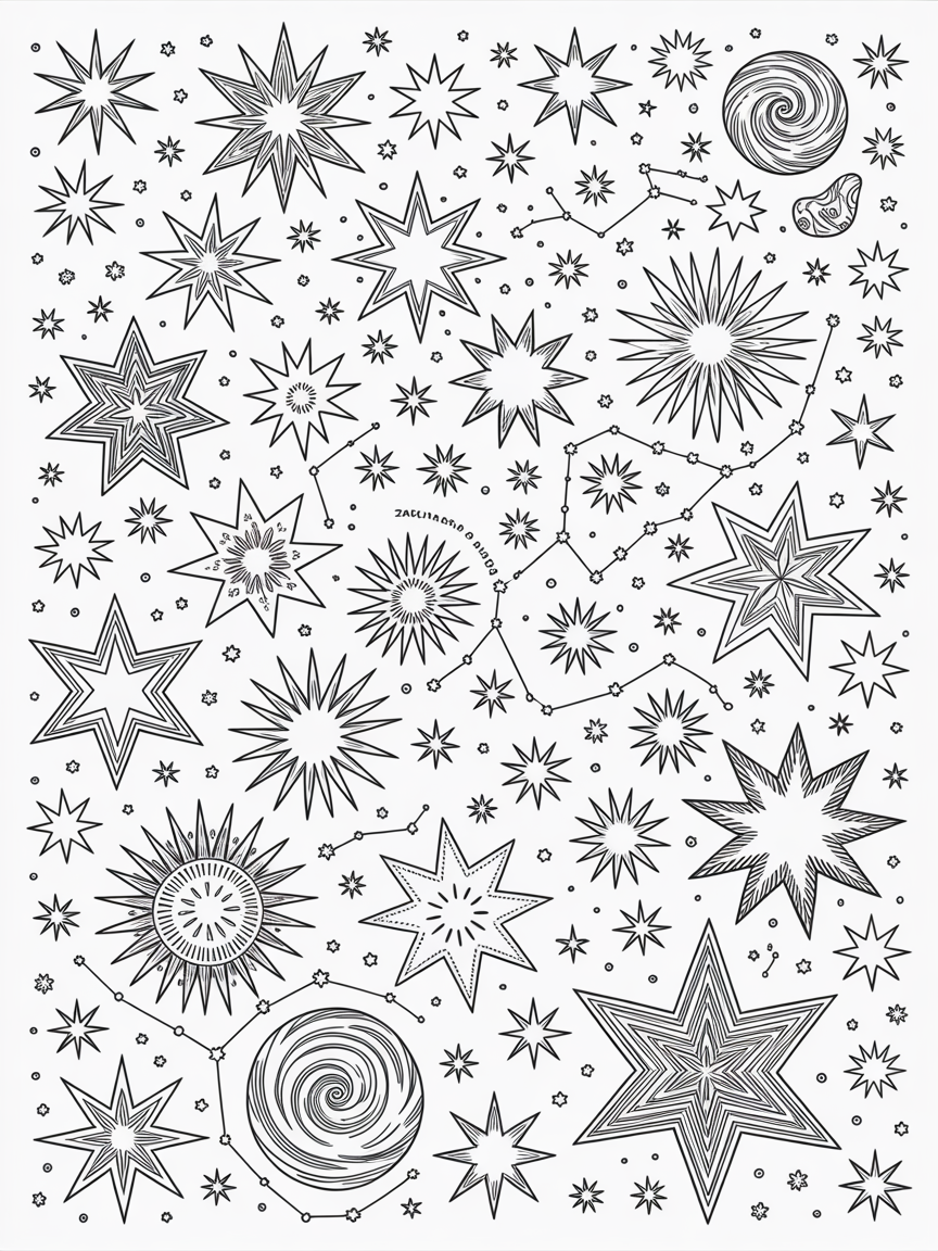 stars - Free Coloring Page