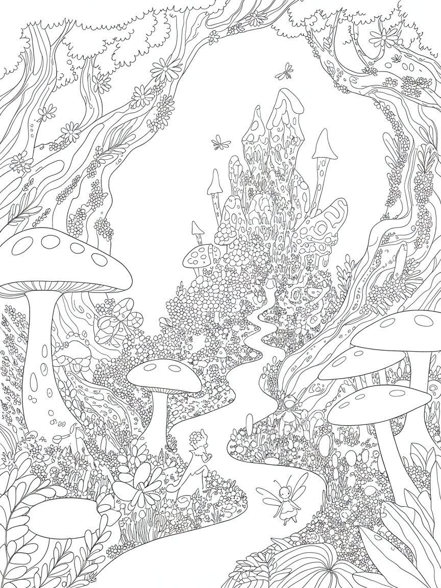 Fairy kingdon - Free Coloring Page