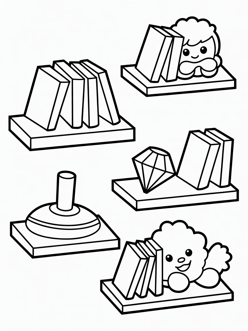 Magical shelves - Free Coloring Page