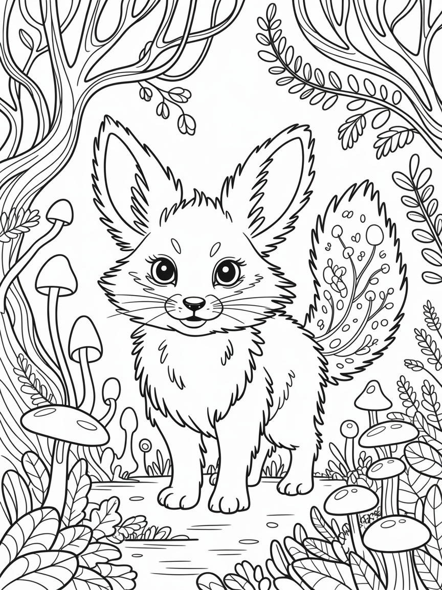 Cute fantasy animal - Free Coloring Page