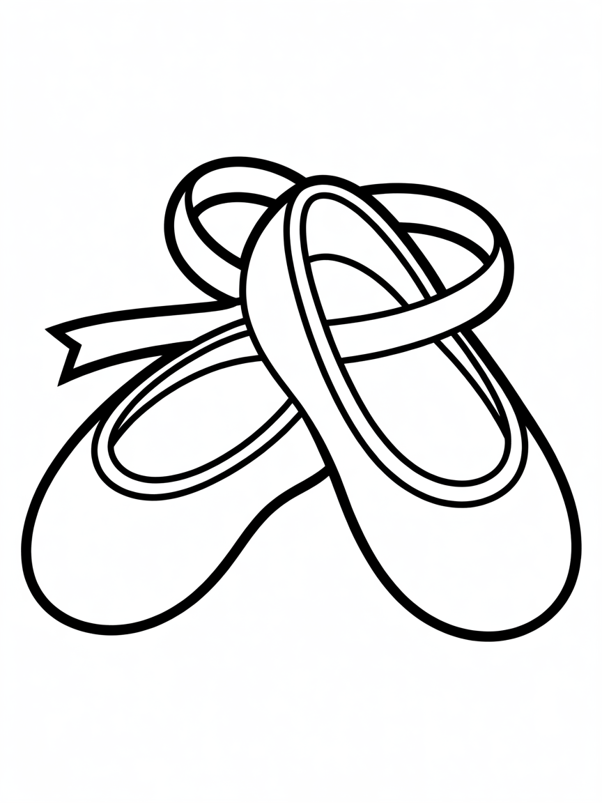 Ballet shoes - Free Coloring Page