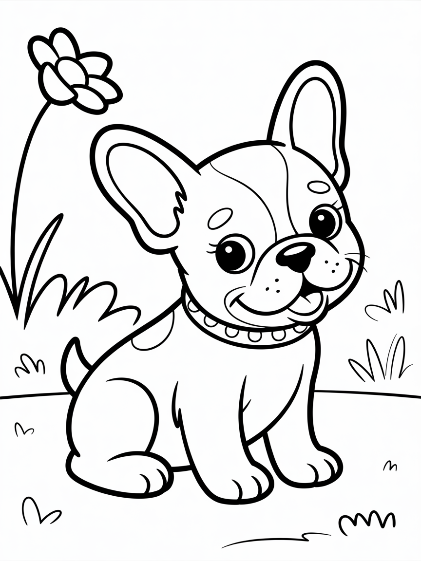 French bulldog - Free Coloring Page