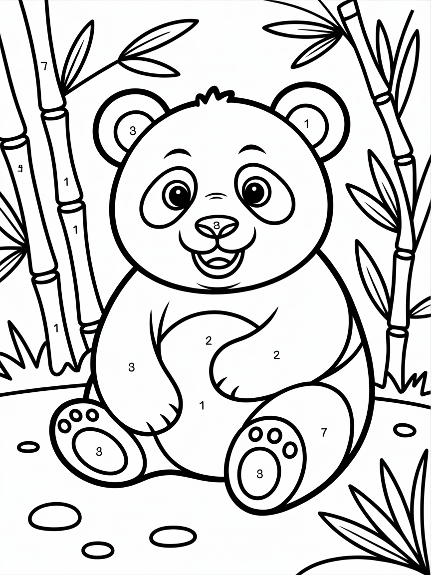 Create a paint by numbers for older kids with an animal theme - Free Coloring Page