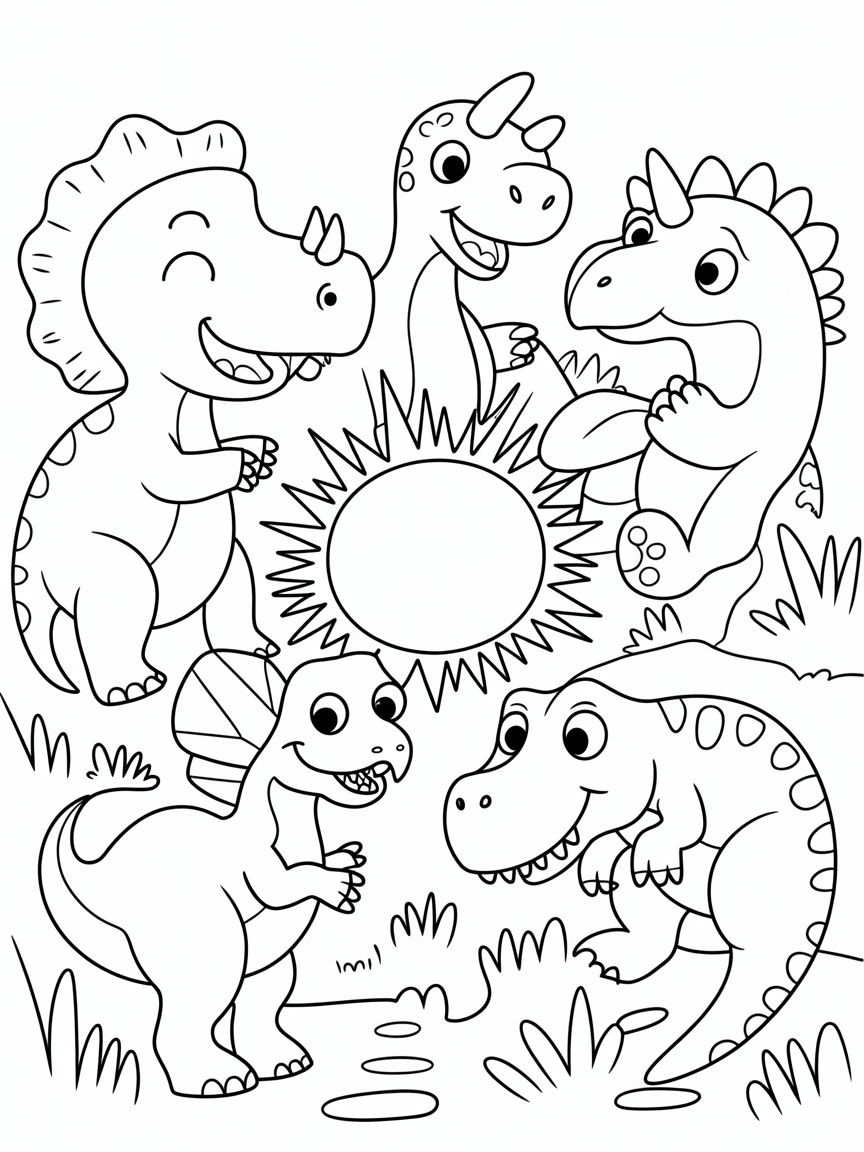 Dinosaures - Free Coloring Page