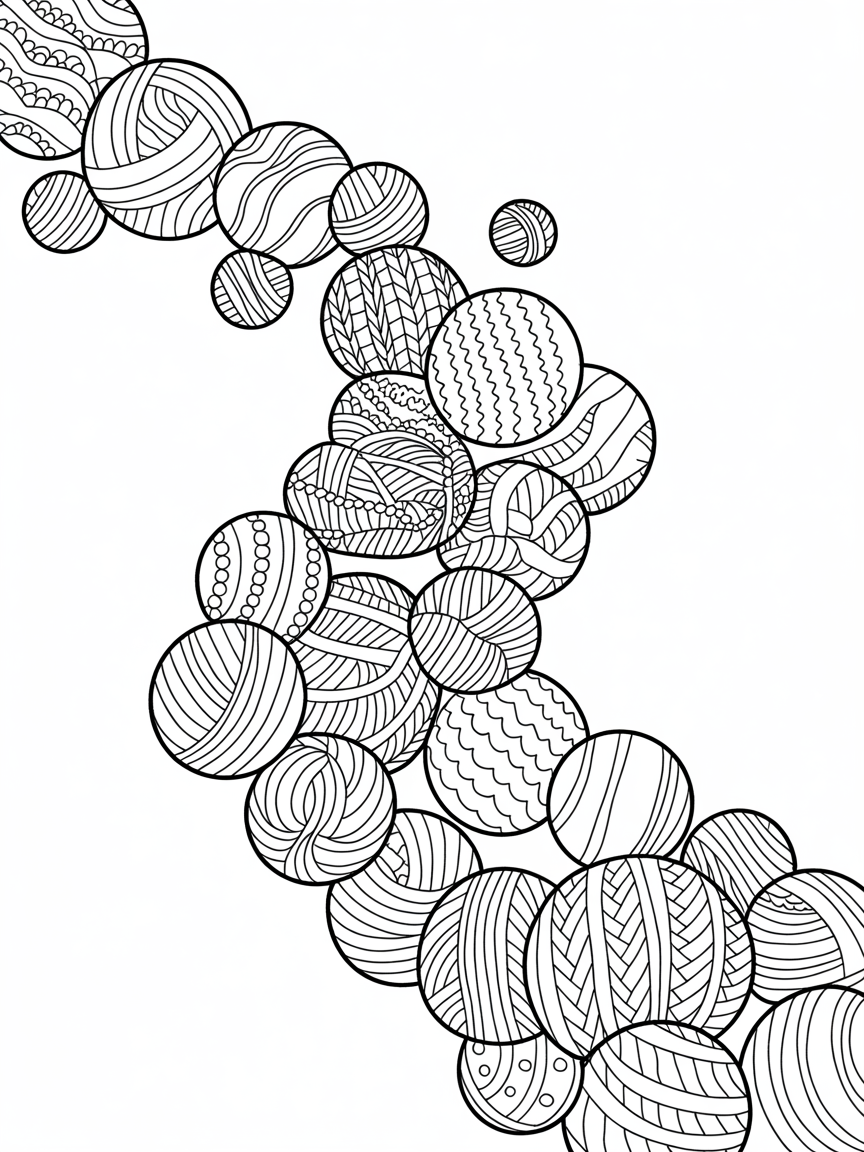 123 yarn balls - Free Coloring Page
