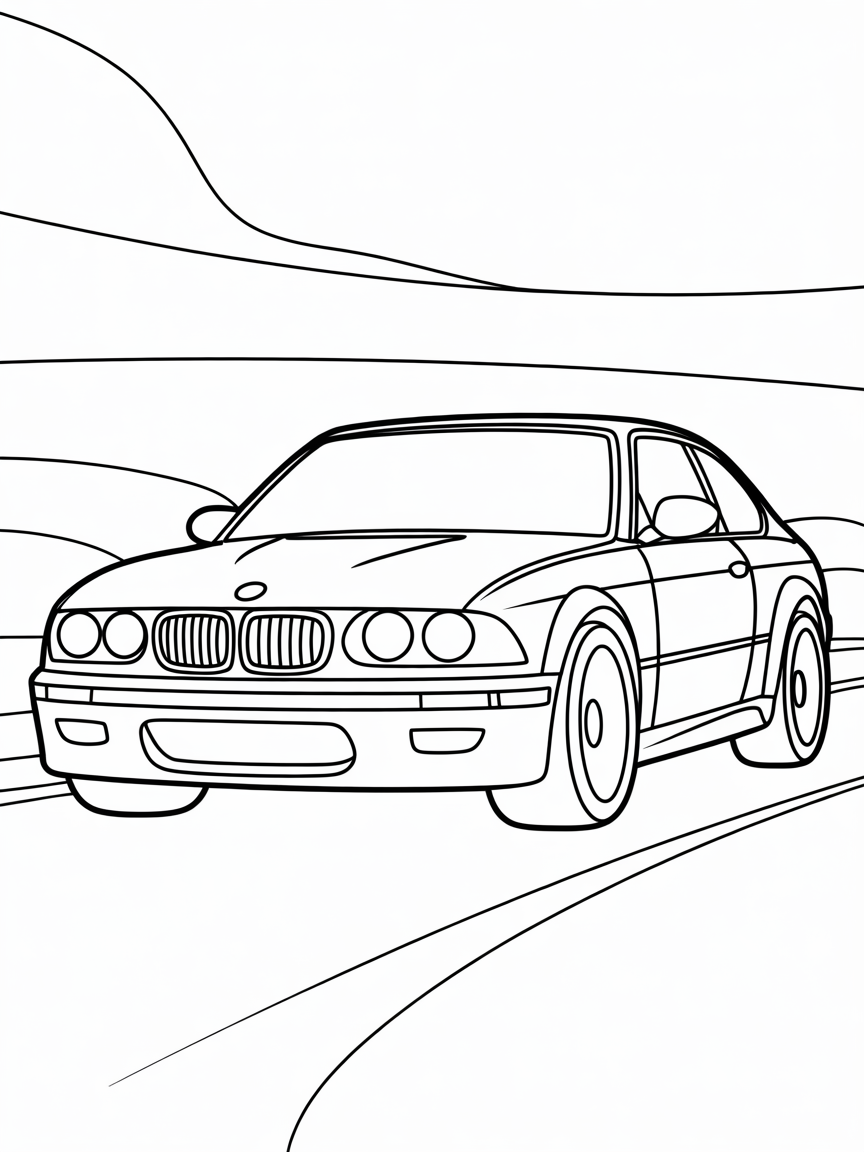 Purple bmw m3 2000s - Free Coloring Page