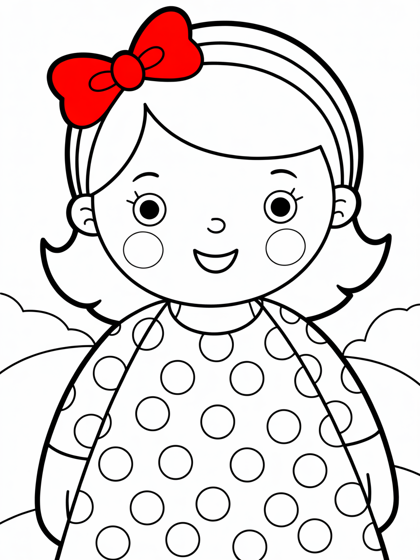Lady smiling - Free Coloring Page