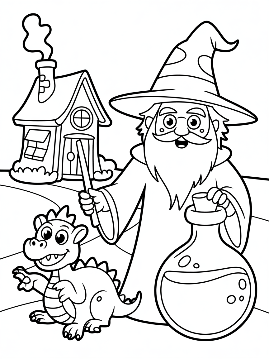 Wizarding world - Free Coloring Page