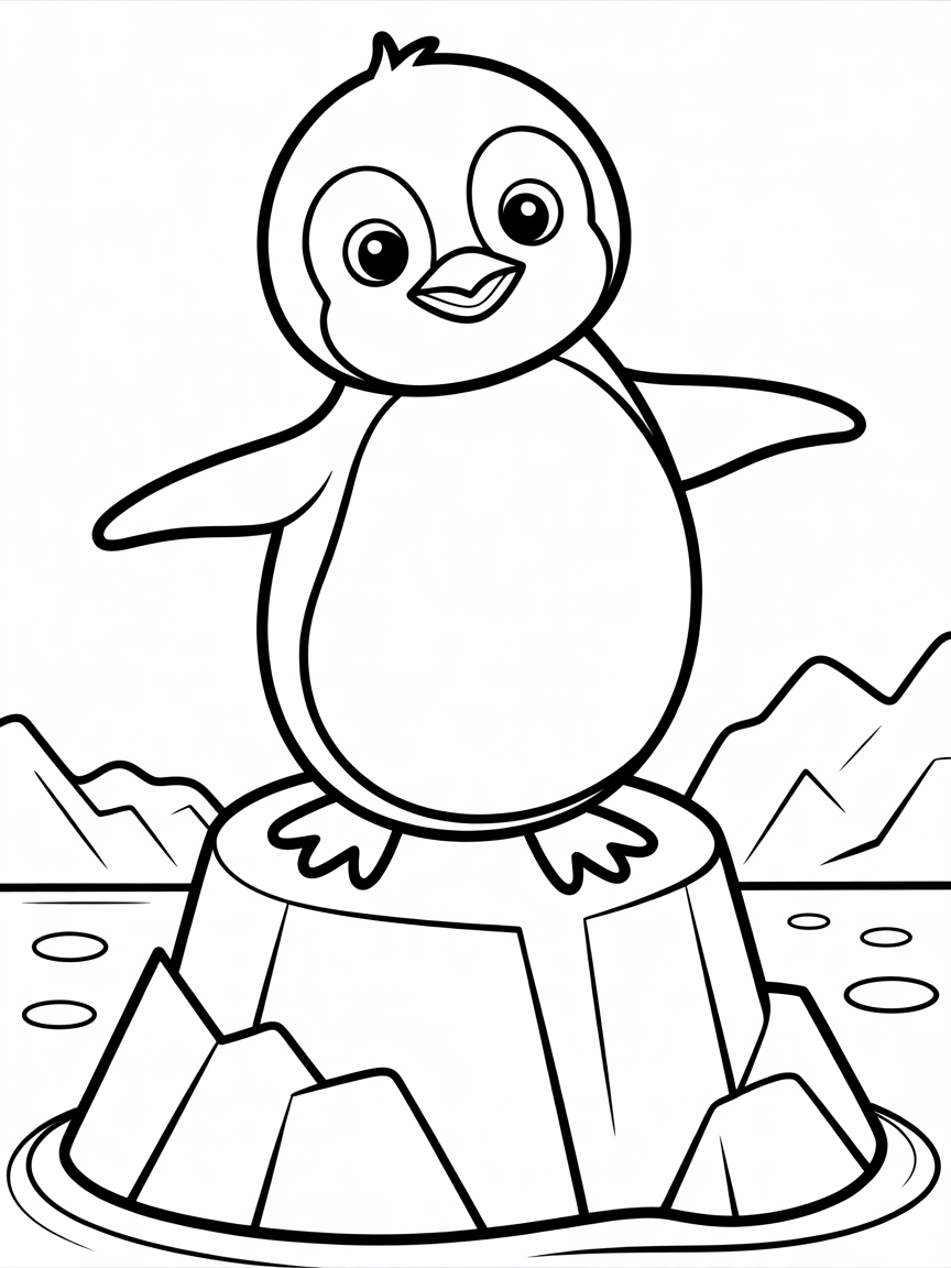 Penguin - Free Coloring Page