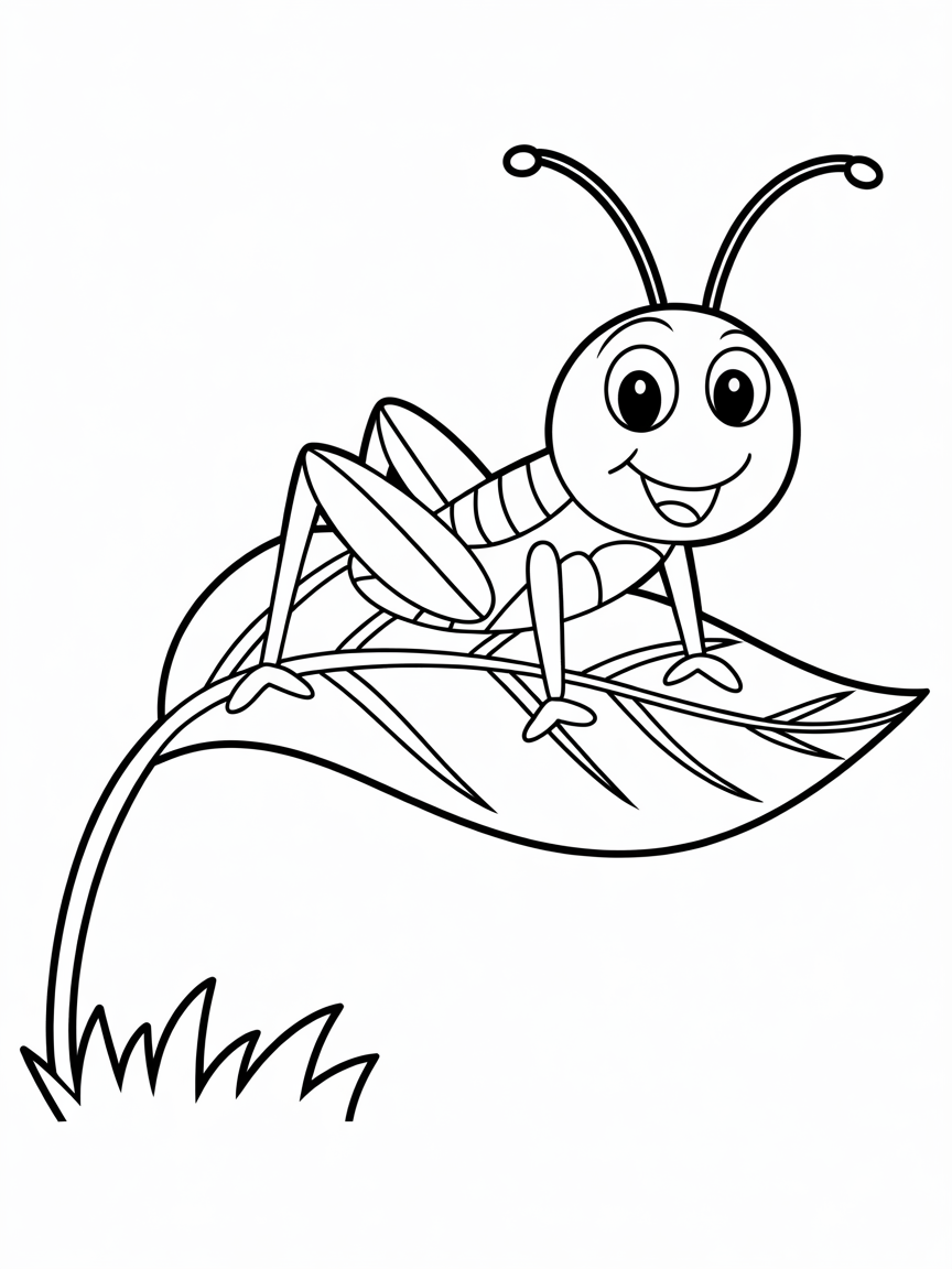 Cricket - Free Coloring Page