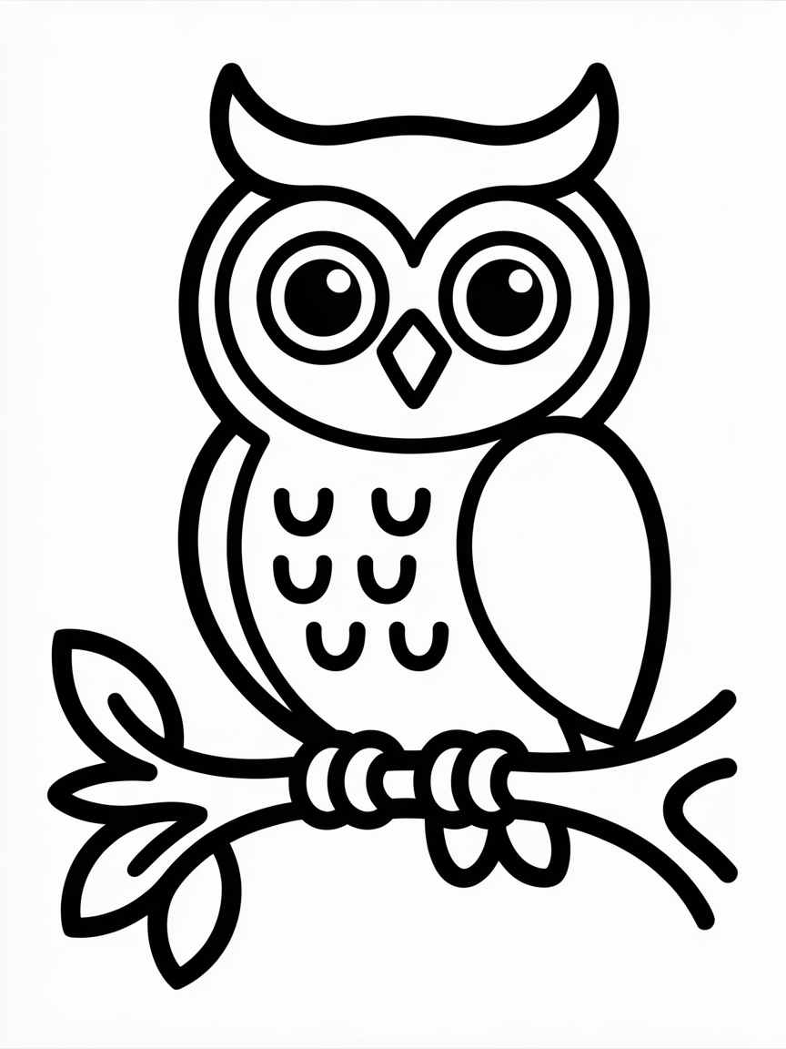 Wise owl - Free Coloring Page